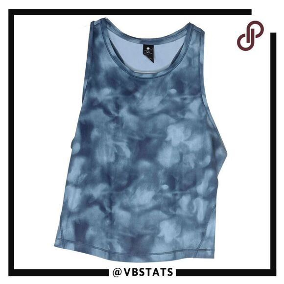 Yogalicious Women's Airlux Watercolor Cropped Muscle Tank Top Aqua Size XS - Picture 1 of 8